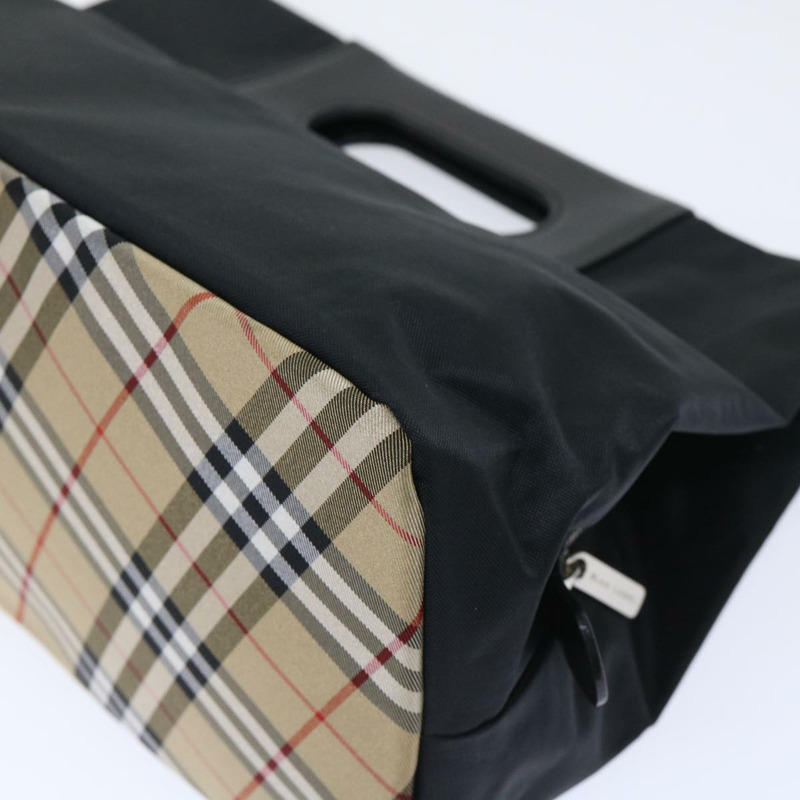 【日本直送】Burberrys Nova Check Blue Label 手提包 尼龍 黑色 米色 正品 hk826-14