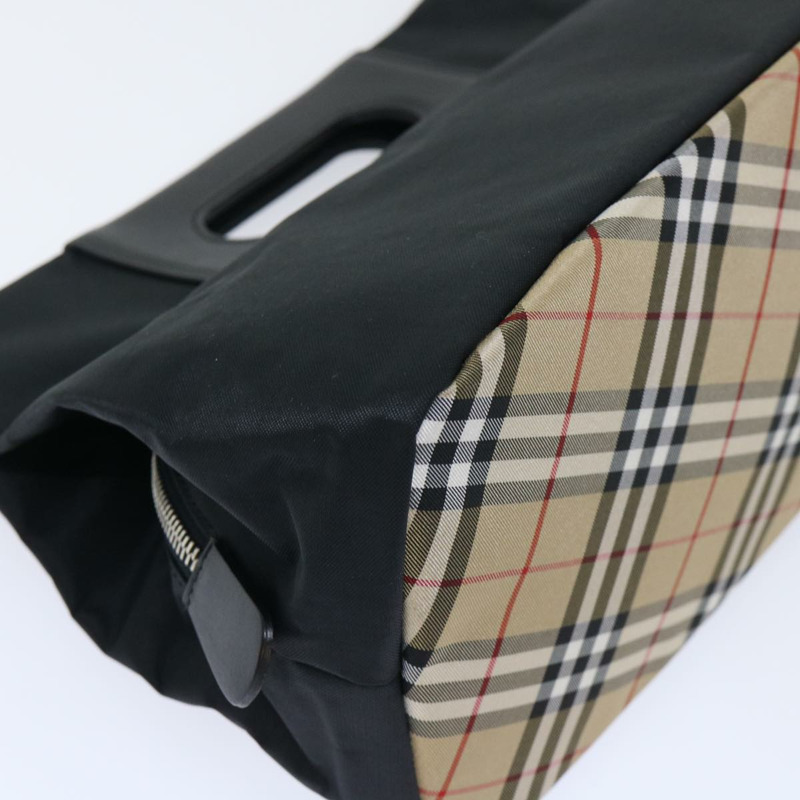 【日本直送】Burberrys Nova Check Blue Label 手提包 尼龍 黑色 米色 正品 hk826-15