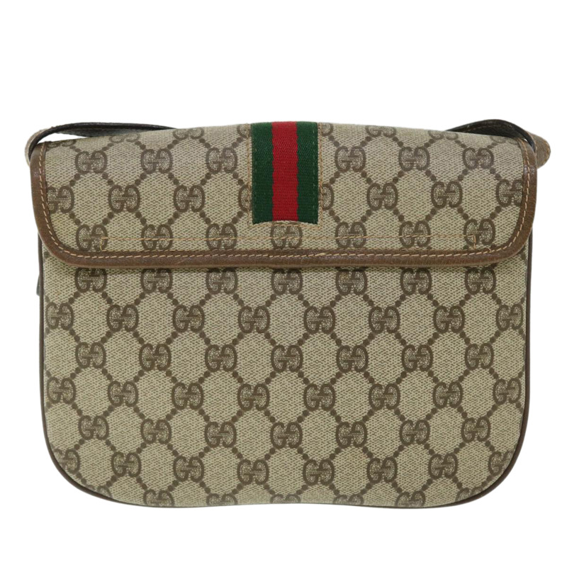 【日本直送】GUCCI GG 帆布 Web Sherry Line 單肩包 PVC 皮革米色紅色正品 ep1504-1