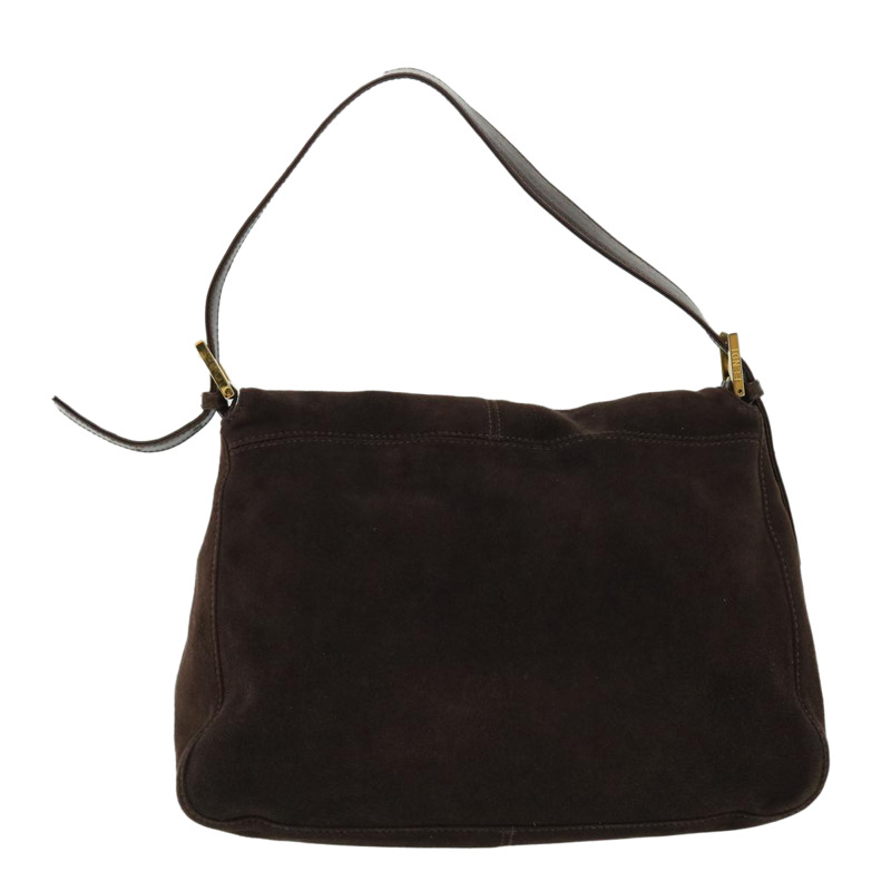 【日本直送】FENDI Mamma Baguette 單肩包絨面革棕色正品 ki3319-1