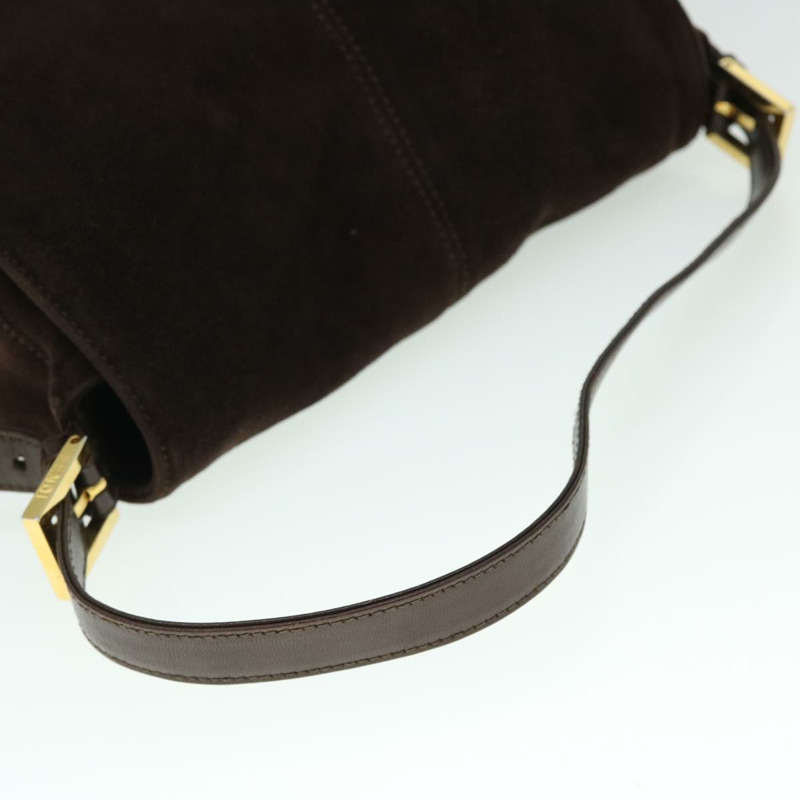 【日本直送】FENDI Mamma Baguette 單肩包絨面革棕色正品 ki3319-6