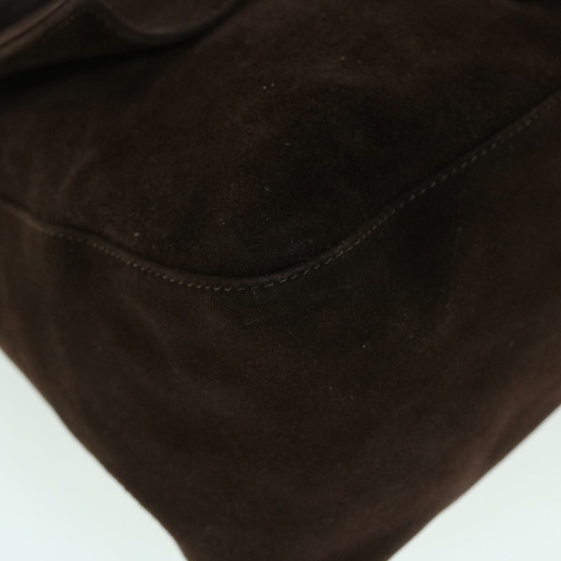 【日本直送】FENDI Mamma Baguette 單肩包絨面革棕色正品 ki3319-15