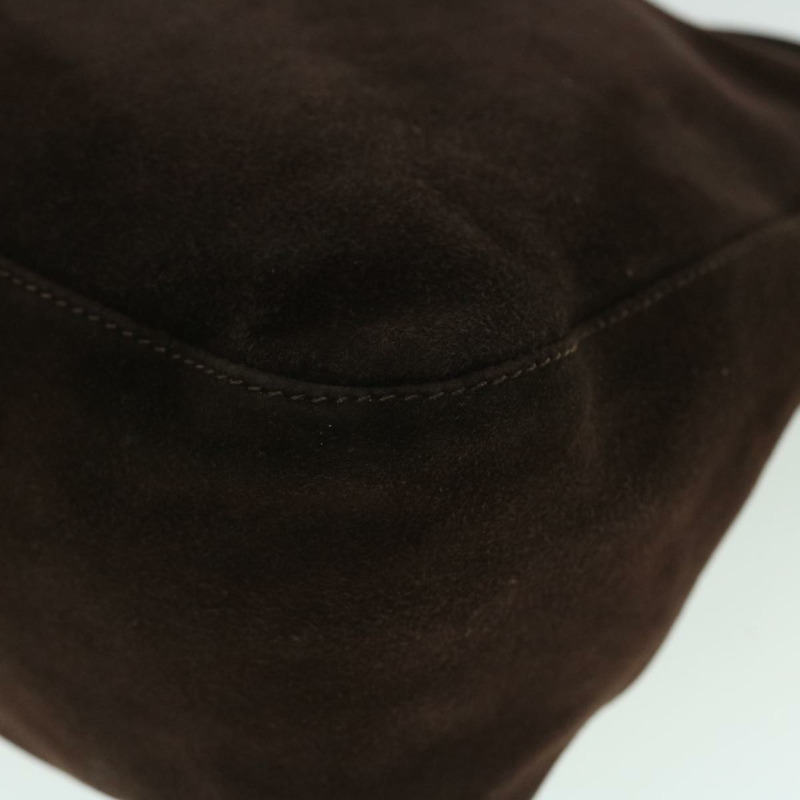 【日本直送】FENDI Mamma Baguette 單肩包絨面革棕色正品 ki3319-16