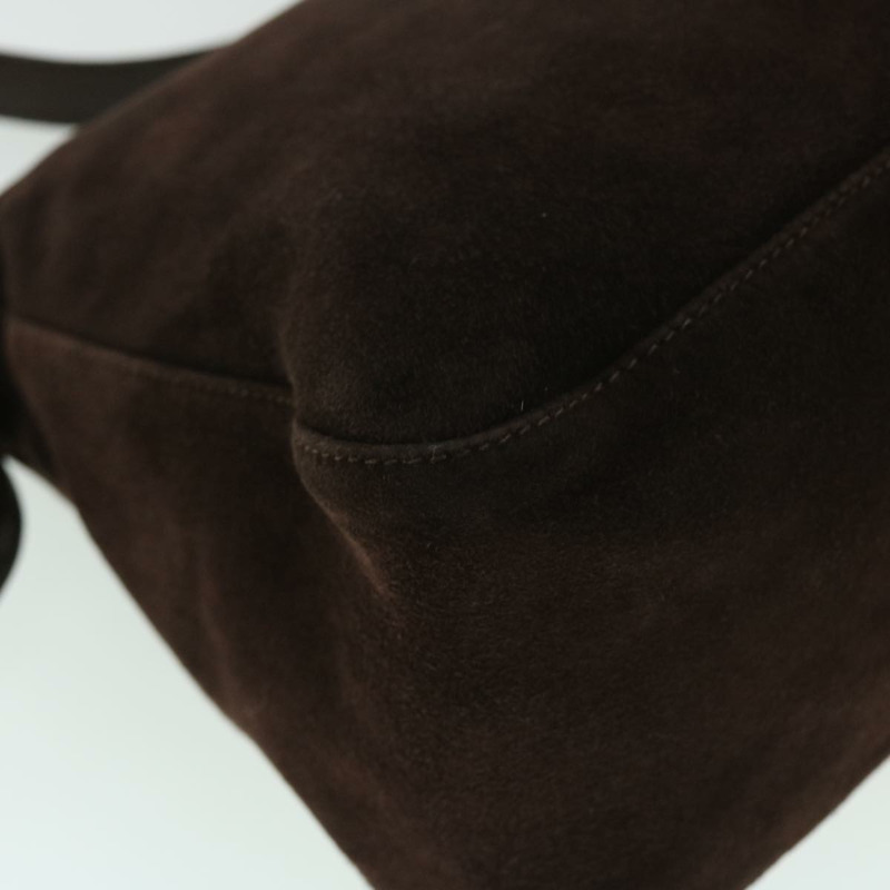 【日本直送】FENDI Mamma Baguette 單肩包絨面革棕色正品 ki3319-17