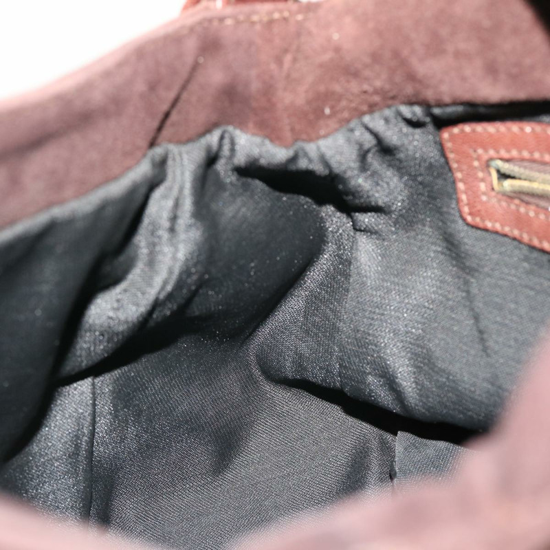 【日本直送】FENDI Mamma Baguette 單肩包絨面革棕色正品 ki3319-19