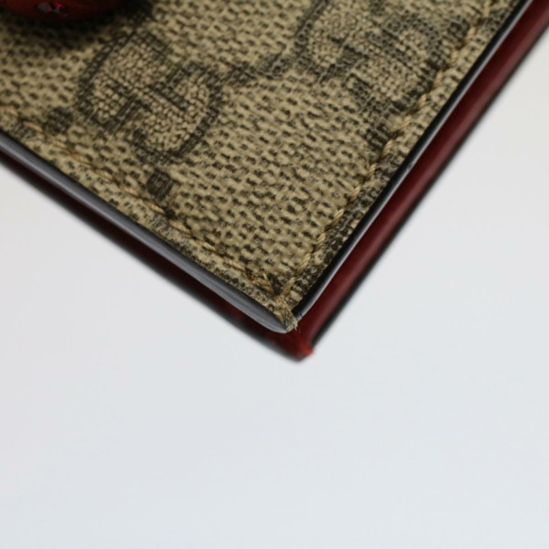 【日本直送】GUCCI GG 帆布櫻桃木錢包 PVC 皮革米色 476050 正品 th3983-7