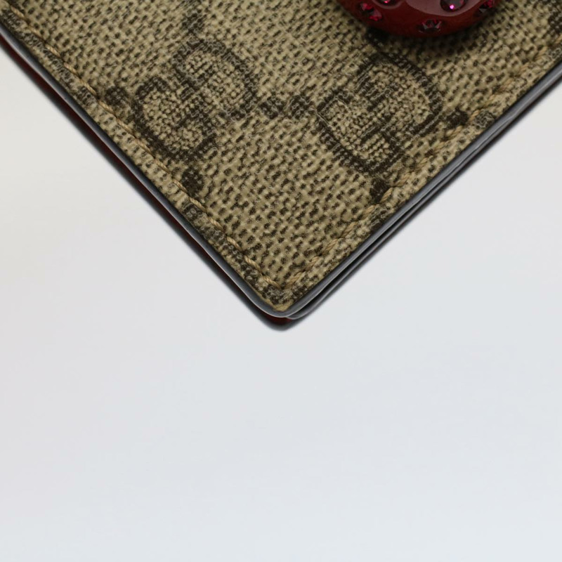 【日本直送】GUCCI GG 帆布櫻桃木錢包 PVC 皮革米色 476050 正品 th3983-8