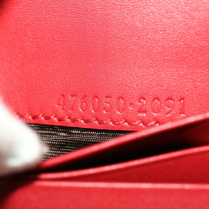 【日本直送】GUCCI GG 帆布櫻桃木錢包 PVC 皮革米色 476050 正品 th3983-22