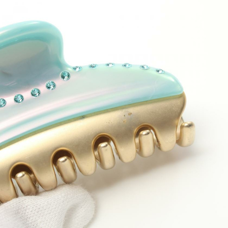 【日本直送】 Alexandre de Paris 亞歷山大 德 巴黎 髮夾 髮飾 水鑽 淺藍色 金色-5