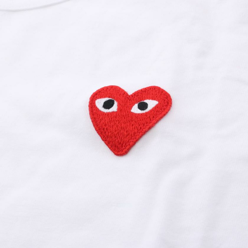 【日本直送】 PLAY COMME des GARCONS 玩 康美 德斯 加康斯 T恤 心型貼片 棉布 白色-5
