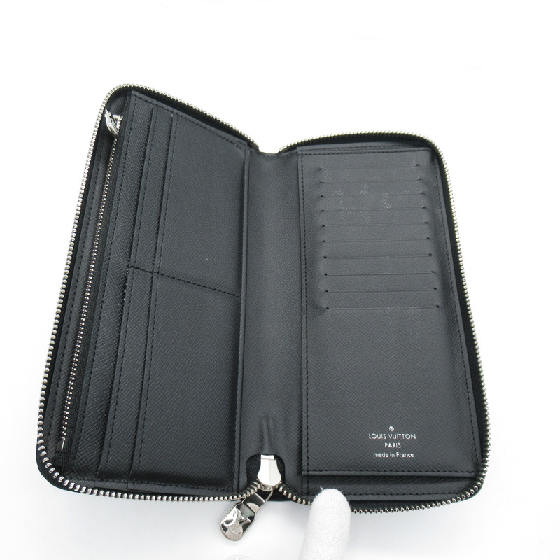 【日本直送】路易威登 Zippy 皮夾垂直圓長皮夾 M30503 Taiga 皮革黑黑二手男女通用-5