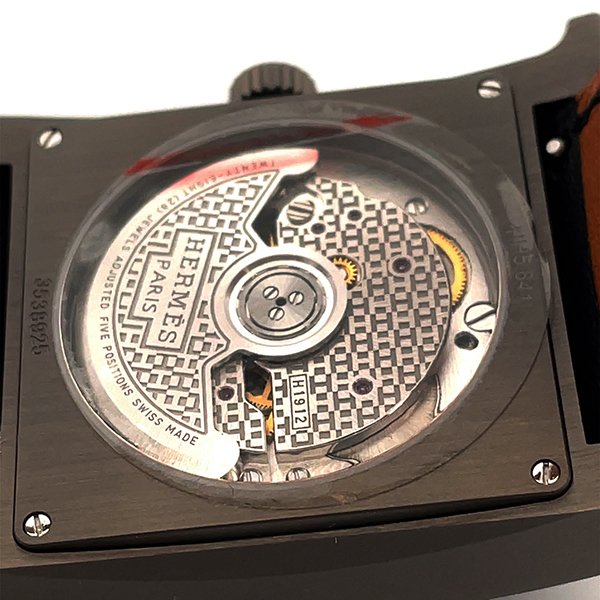 （已售出）HERMES灰黑色鈦金屬 H HEURE 大H機械腕錶34MM HH5.841-3