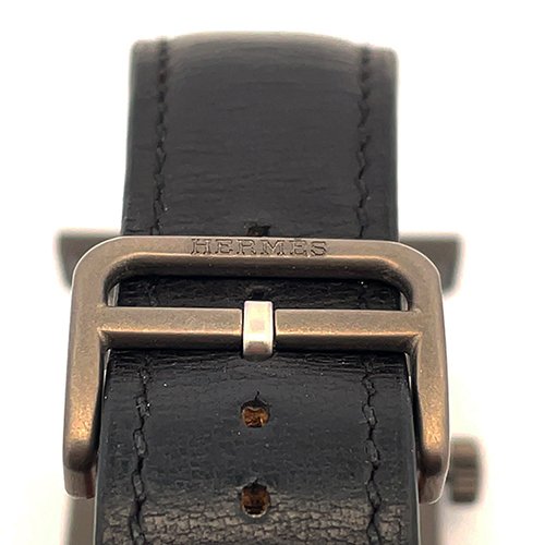 （已售出）HERMES灰黑色鈦金屬 H HEURE 大H機械腕錶34MM HH5.841-4