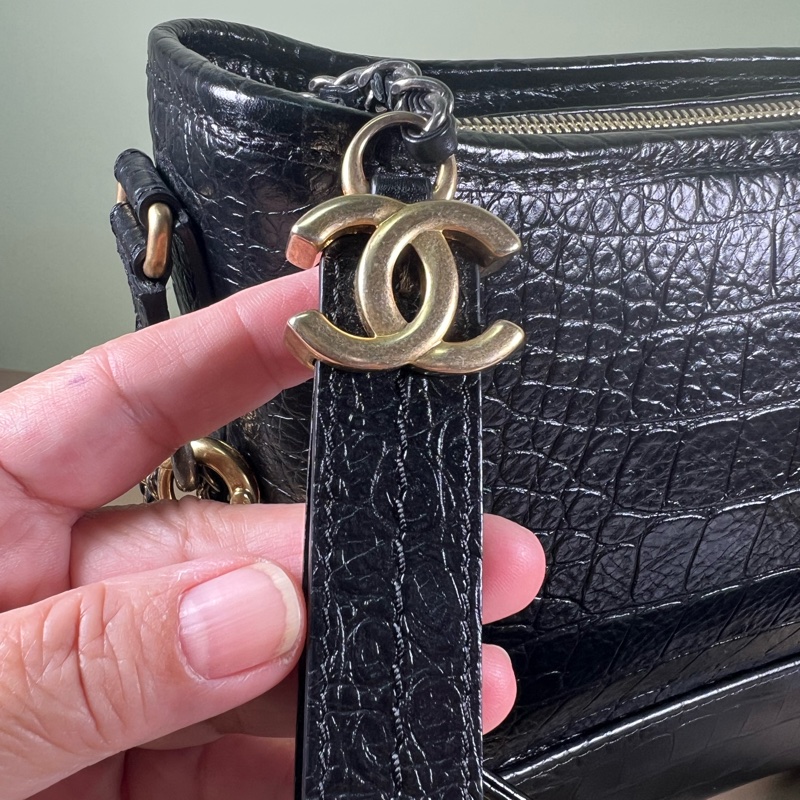 香奈兒鱷魚壓紋中號流浪包-22