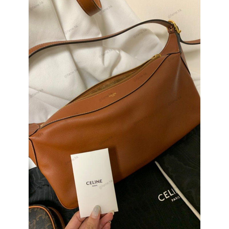 Celine medium romy 柔軟牛皮革中型手袋 (黃褐色) 197443DPJ.04LU-0