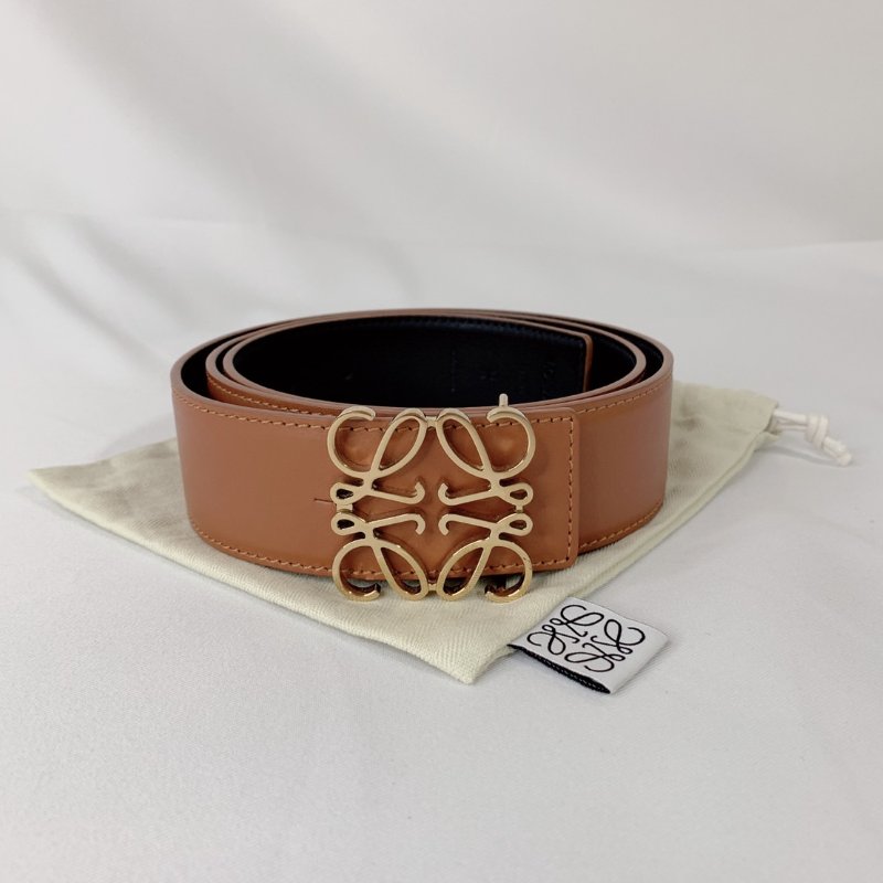 LOEWE Anagram光滑小牛皮腰帶-0