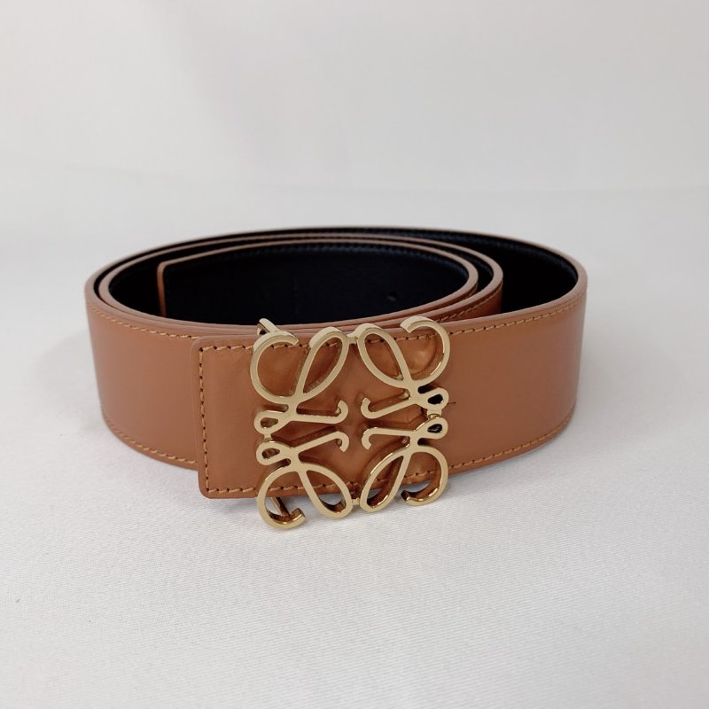 LOEWE Anagram光滑小牛皮腰帶-6