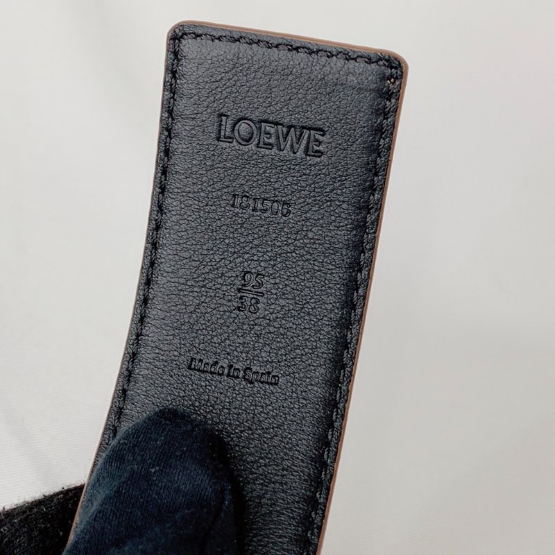 LOEWE Anagram光滑小牛皮腰帶-9