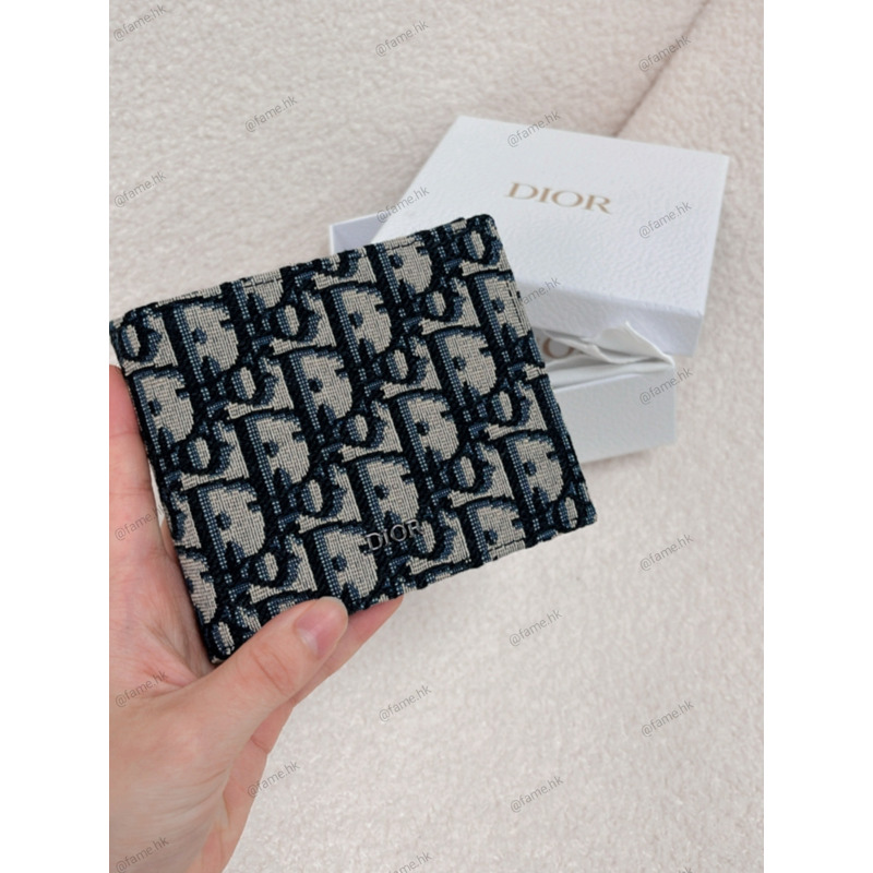 (現貨)DIOR Oblique Wallet 藍色老花錢包銀包 (米色和黑色) 20BBH027YSE_H05E-0