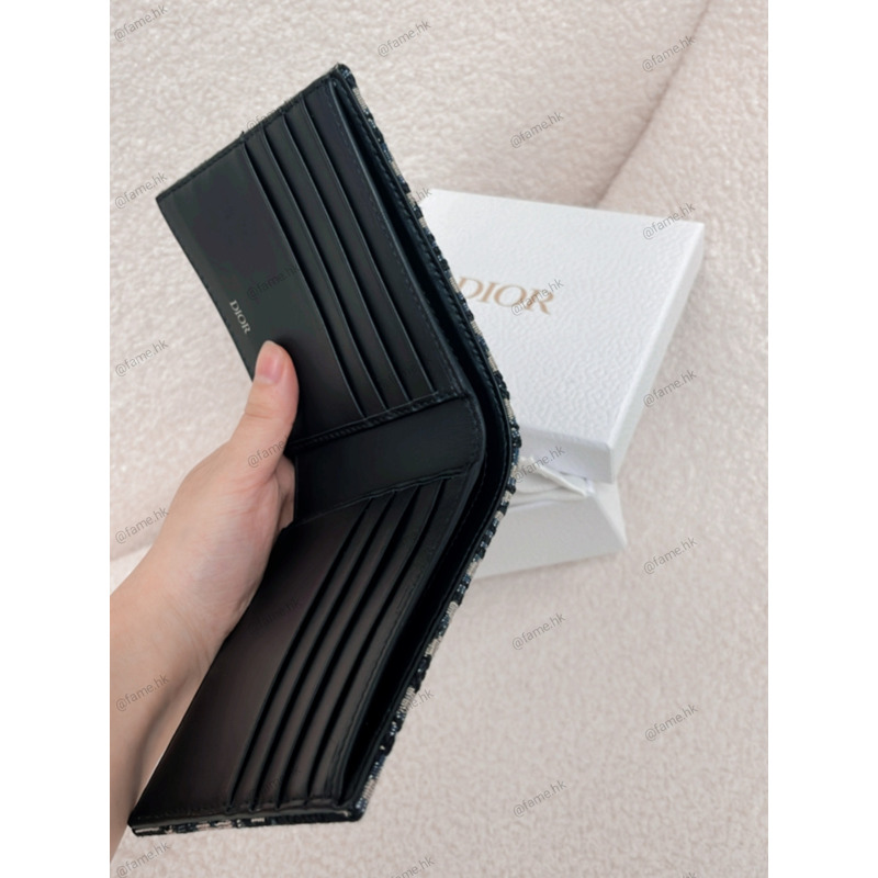 (現貨)DIOR Oblique Wallet 藍色老花錢包銀包 (米色和黑色) 20BBH027YSE_H05E-3