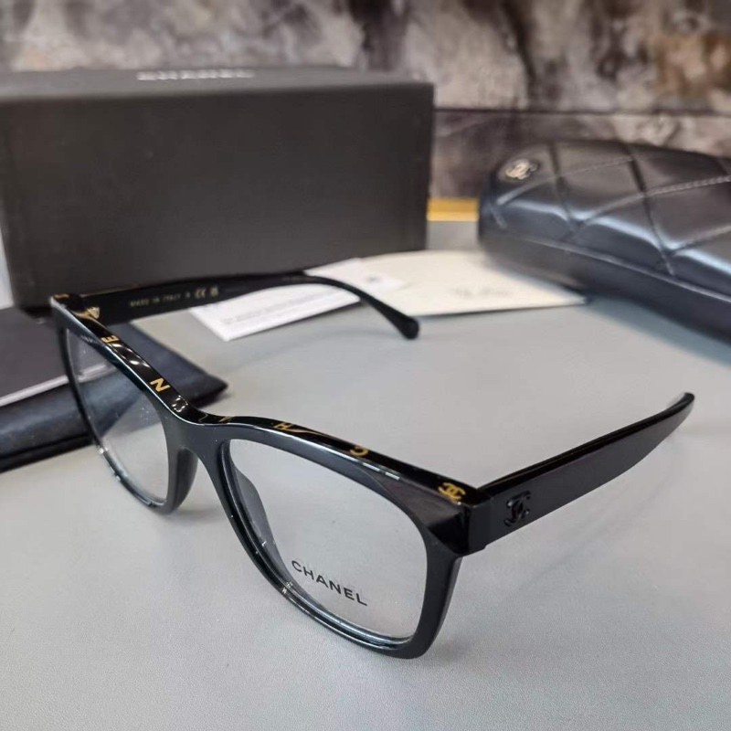 Chanel ch3392 權誌龍爆款 金字 黑標logo 鏡框 光學眼鏡 可配度數-0