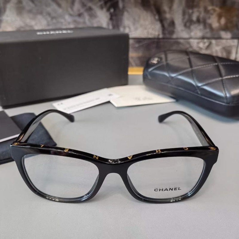 Chanel ch3392 權誌龍爆款 金字 黑標logo 鏡框 光學眼鏡 可配度數-2