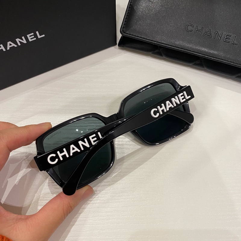 Chanel ch5408 白字黑框太陽眼鏡-1