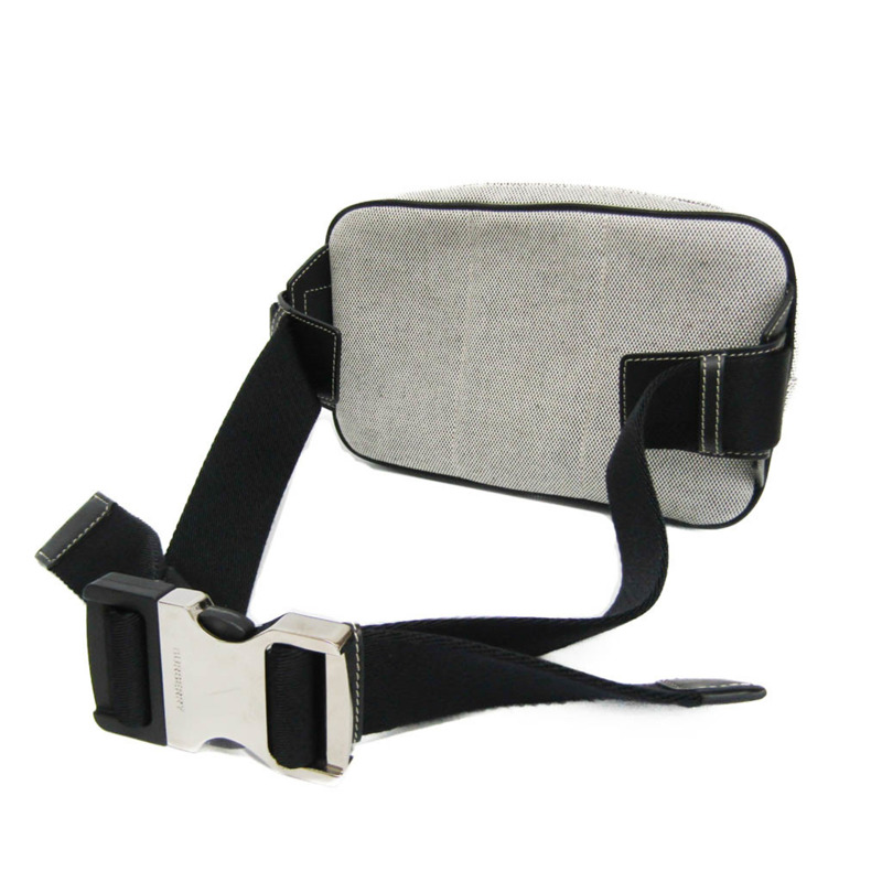 【日本直送】Burberry HORSEFERRY 印花棉帆布腰包 8038902 男士，女士帆布，皮革斜背包黑色，灰白色-1