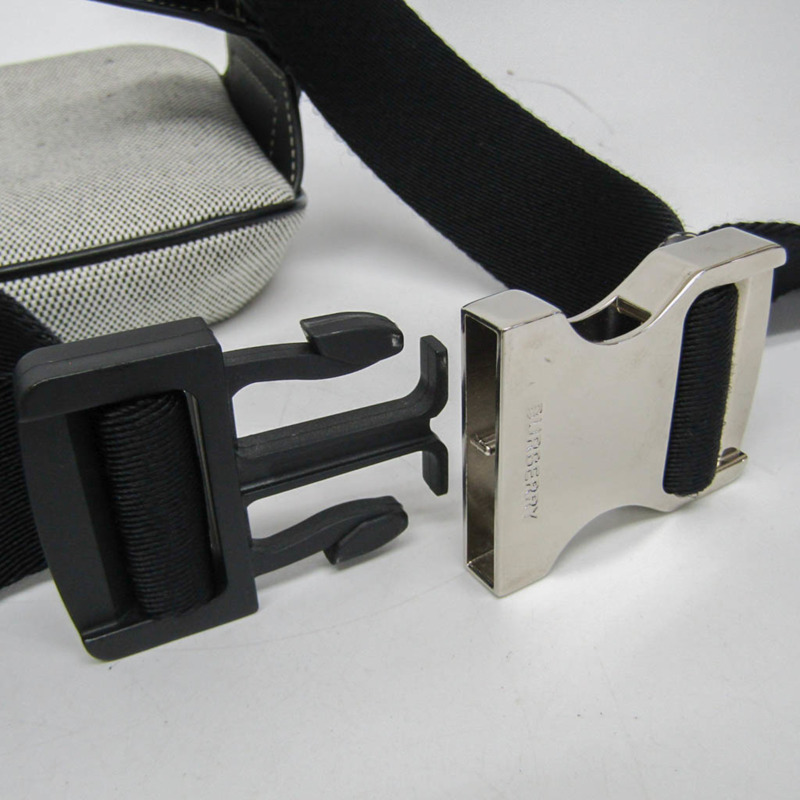 【日本直送】Burberry HORSEFERRY 印花棉帆布腰包 8038902 男士，女士帆布，皮革斜背包黑色，灰白色-5