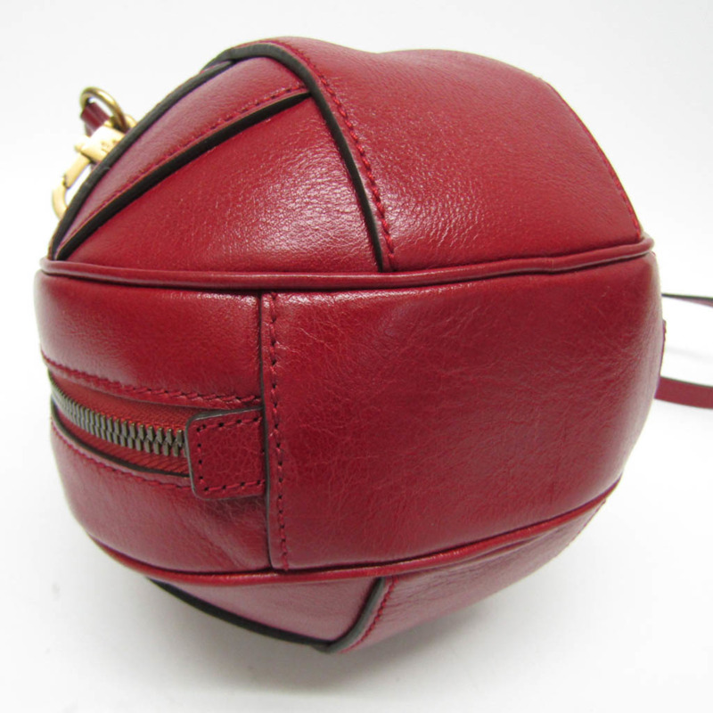 日本直送】Gucci 籃球造型迷你547855 女式皮革手提包，單肩包紅色