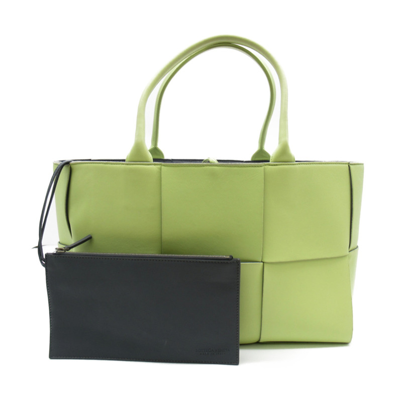 【日本直送】BOTTEGA VENETA 中型 Arco 托特包 intrecciato 609175 小牛皮 淡綠色-0