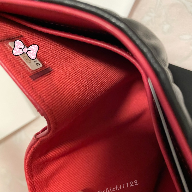 Chanel 19 mini 三折短夾 黑金 全新-22