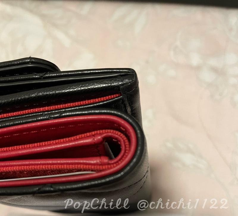 Chanel 19 mini 三折短夾 黑金 全新-9