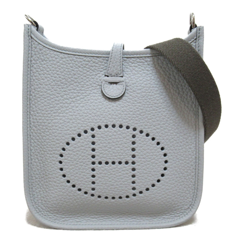 【日本直送】HERMES Evelyne 亞馬遜 3PM 單肩包 Clemence 皮革 藍色 淺色 二手 B SHW-0