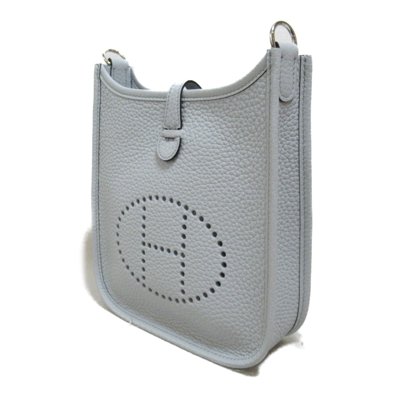 【日本直送】HERMES Evelyne 亞馬遜 3PM 單肩包 Clemence 皮革 藍色 淺色 二手 B SHW-2