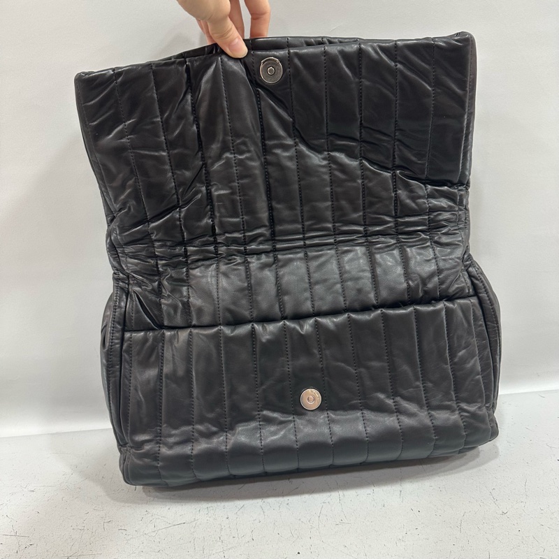 Hoshi同款🐯Balenciaga 765945黑牛皮銀釦Monaco斜背包中號-34