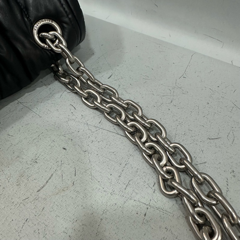 Hoshi同款🐯Balenciaga 765945黑牛皮銀釦Monaco斜背包中號-58