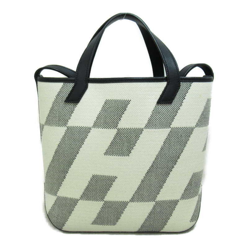 【日本直送】HERMES H en Vie PM 單肩托特包 Z Swift 皮革 H 印花布 米色 黑色 二手-1