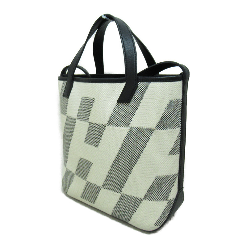 【日本直送】HERMES H en Vie PM 單肩托特包 Z Swift 皮革 H 印花布 米色 黑色 二手-2
