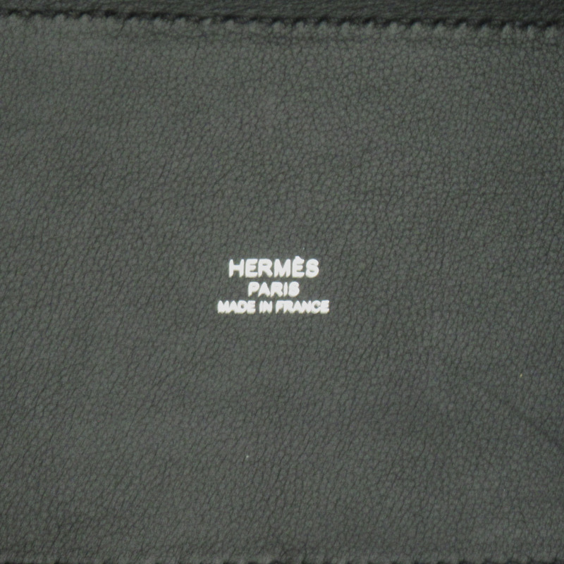 【日本直送】HERMES H en Vie PM 單肩托特包 Z Swift 皮革 H 印花布 米色 黑色 二手-5