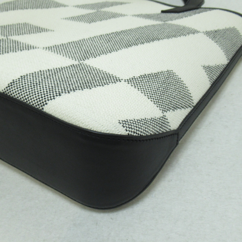 【日本直送】HERMES H en Vie PM 單肩托特包 Z Swift 皮革 H 印花布 米色 黑色 二手-9