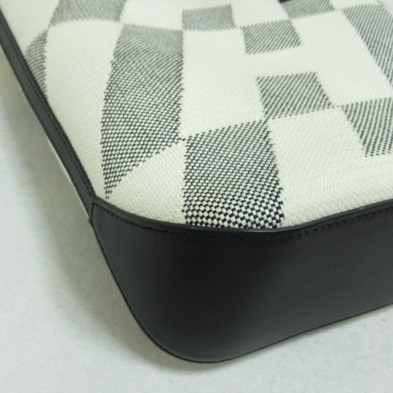 【日本直送】HERMES H en Vie PM 單肩托特包 Z Swift 皮革 H 印花布 米色 黑色 二手-10