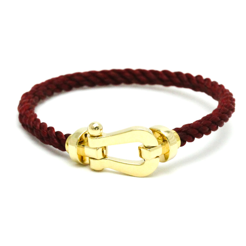 【日本直送】Fred Force 10 大不銹鋼、黃金 (18K) 無石吊飾手鍊 金色-1