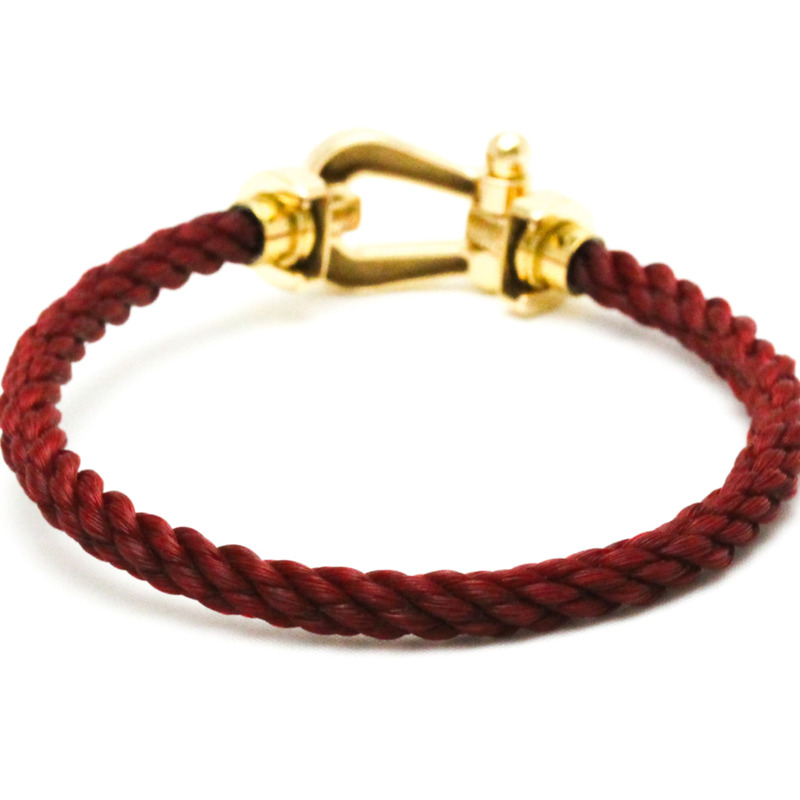 【日本直送】Fred Force 10 大不銹鋼、黃金 (18K) 無石吊飾手鍊 金色-3