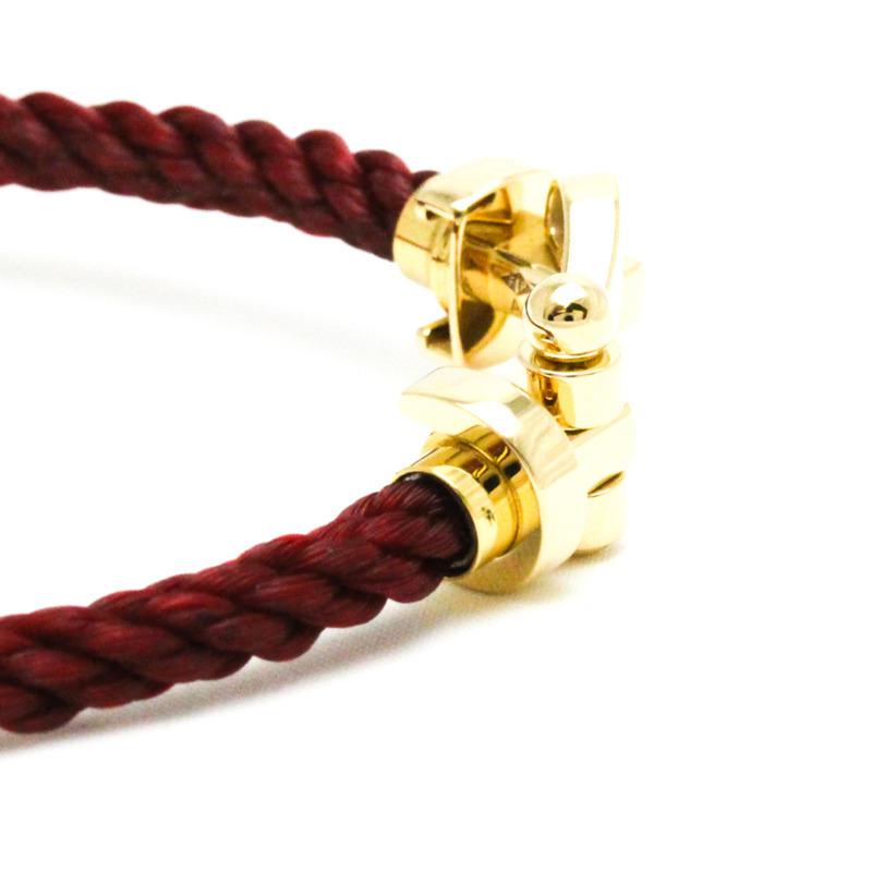 【日本直送】Fred Force 10 大不銹鋼、黃金 (18K) 無石吊飾手鍊 金色-4