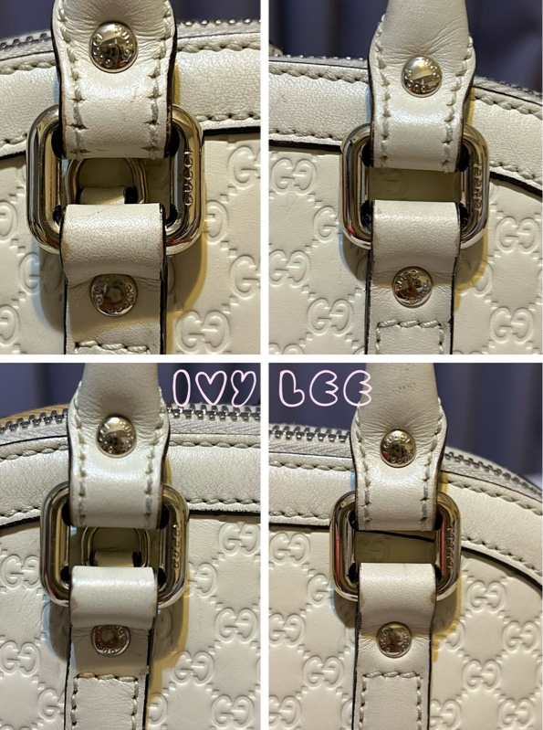 GUCCI 古馳(已售出)449654 經典Guccissima 壓紋 手提/斜背 兩用貝殼包 經典白色 二手精品-16