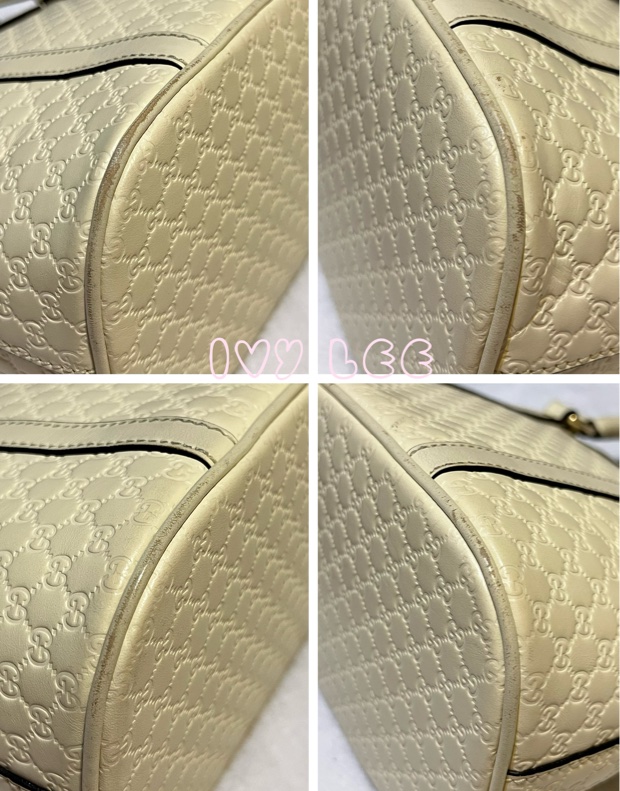 GUCCI 古馳(已售出)449654 經典Guccissima 壓紋 手提/斜背 兩用貝殼包 經典白色 二手精品-18