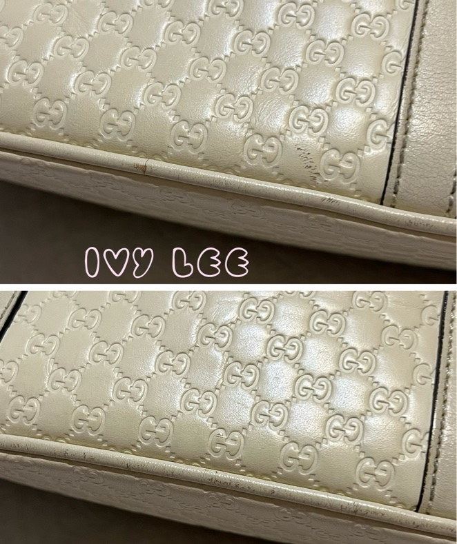GUCCI 古馳(已售出)449654 經典Guccissima 壓紋 手提/斜背 兩用貝殼包 經典白色 二手精品-19