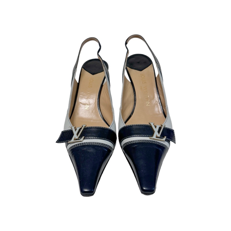 🍒LOUIS VUITTON 雙色露腳踝高跟鞋size:38.5 / 2F231118-2-2