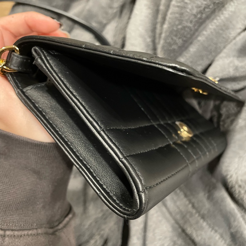 BURBERRY 經典Lola系列TB LOGO格紋绗缝小羊皮WOC斜背包(黑色)-11